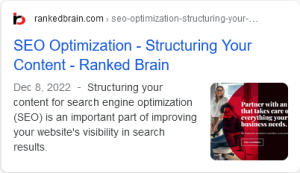 Structuring your content for search engine optimization (SEO) is an important part of improving your website's visibility in search results. 